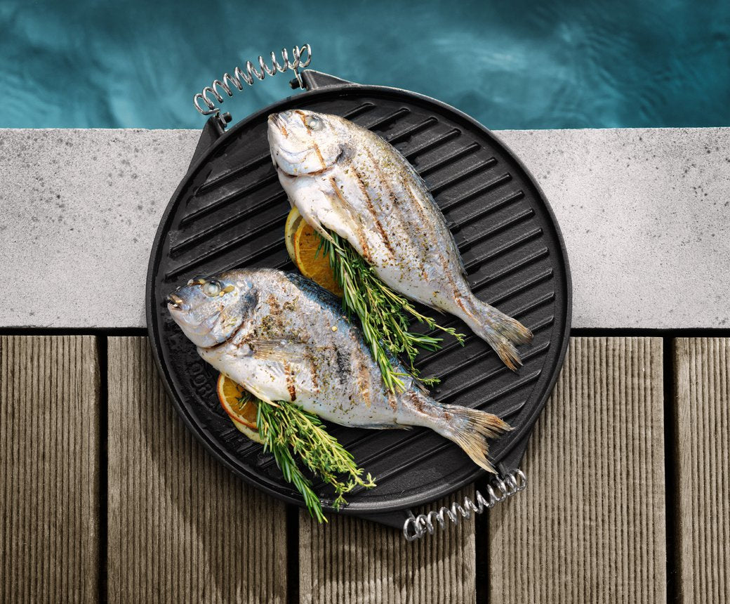OUTDOORCHEF Grillplatte S, Ø 33 cm, H 1,8 cm, Gusseisen – für 420 Grill