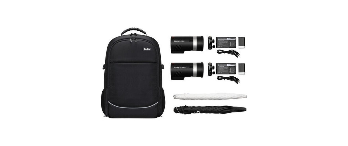 Godox AD300 Pro Studioblitz – 2600 mAh LiPo-Akku, 14,4 V, TTL – 32 Kanäle, 100 m Reichweite – Schwarz