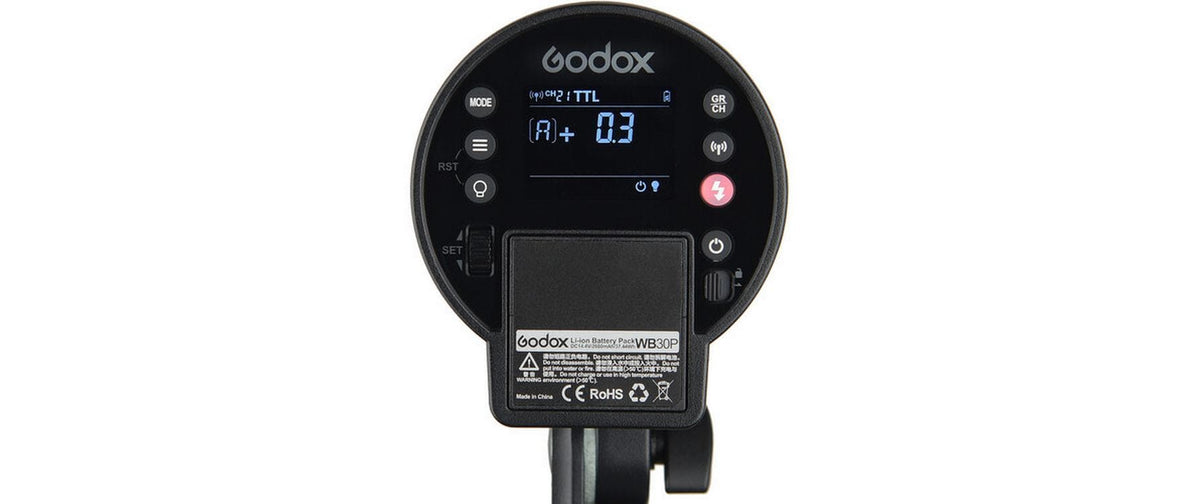 Godox AD300 Pro Studioblitz – 2600 mAh LiPo-Akku, 14,4 V, TTL – 32 Kanäle, 100 m Reichweite – Schwarz