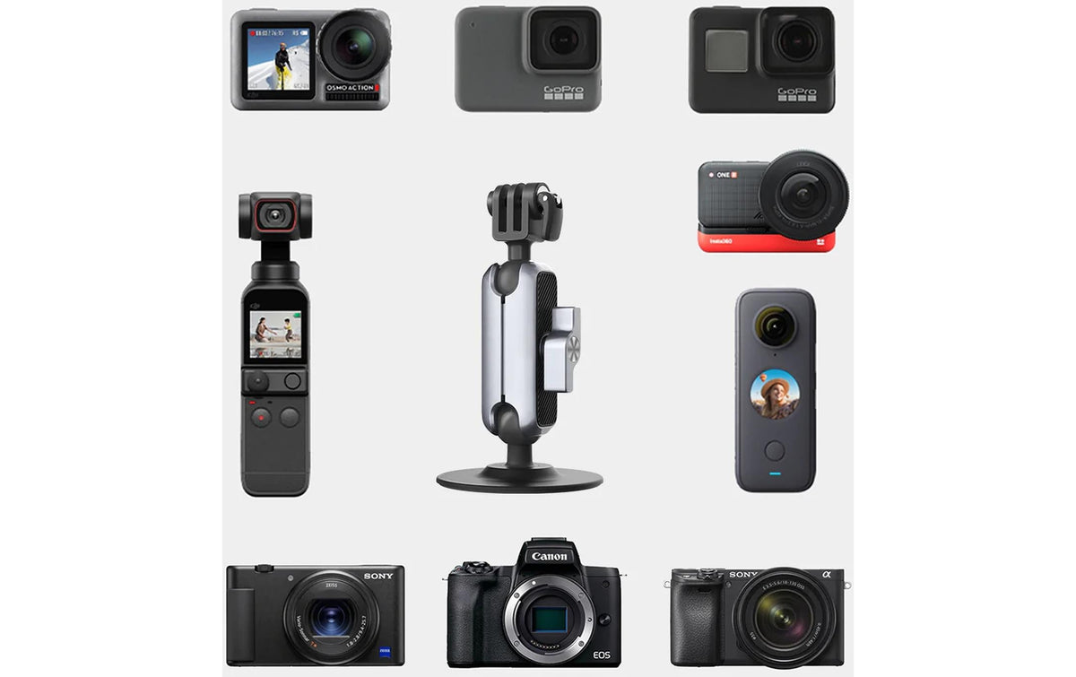 PGYTECH P-GM-154 Halterung – Magnetclip, 64 × 64 × 113 mm, Aluminium/TPU – für Actioncams – Schwarz/Silber