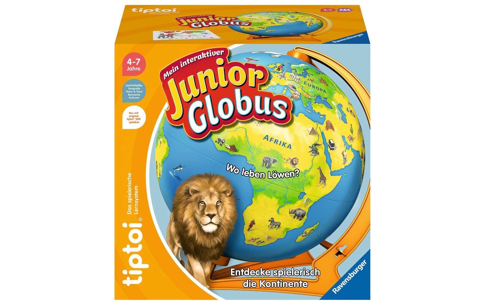tiptoi Lernspiel – Mein interaktiver Junior Globus, Brettspiel-Erweiterung, 1–4 Spieler, 4–7 Jahre, Deutsch