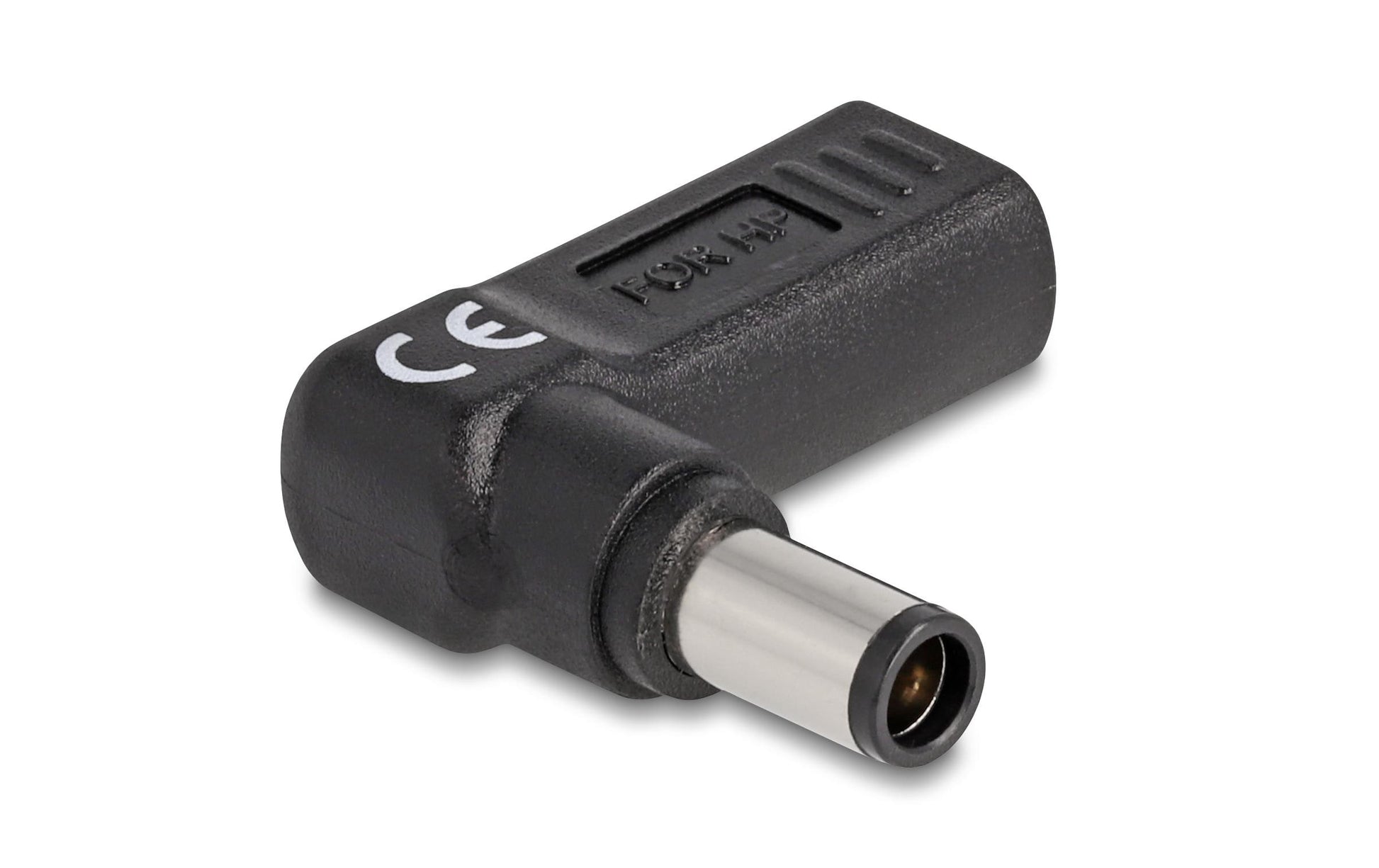 DeLOCK USB-C zu HP 7,4 × 5,0 mm Adapter – 19,5 V, 3 A, 90° gewinkelt, für HP Netzteile (7,4 × 5,0 mm)
