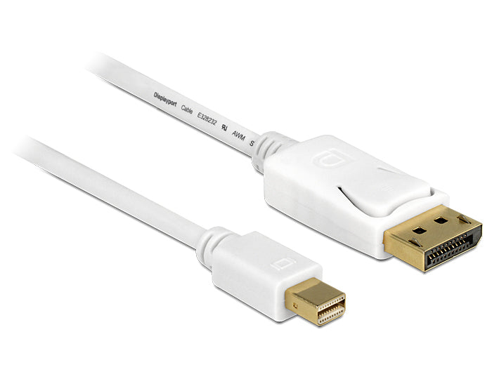 DeLOCK Mini-DisplayPort auf DisplayPort Kabel DP 1.2 4K 60 Hz – 3 m – Weiss