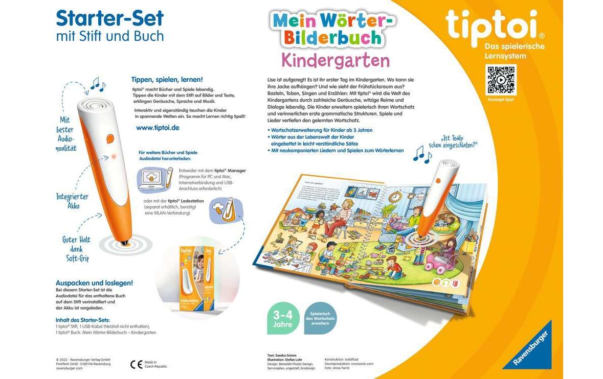 tiptoi Lernspiel – Kindergarten, Brettspiel, 1 Spieler, ab 3 Jahren, Deutsch