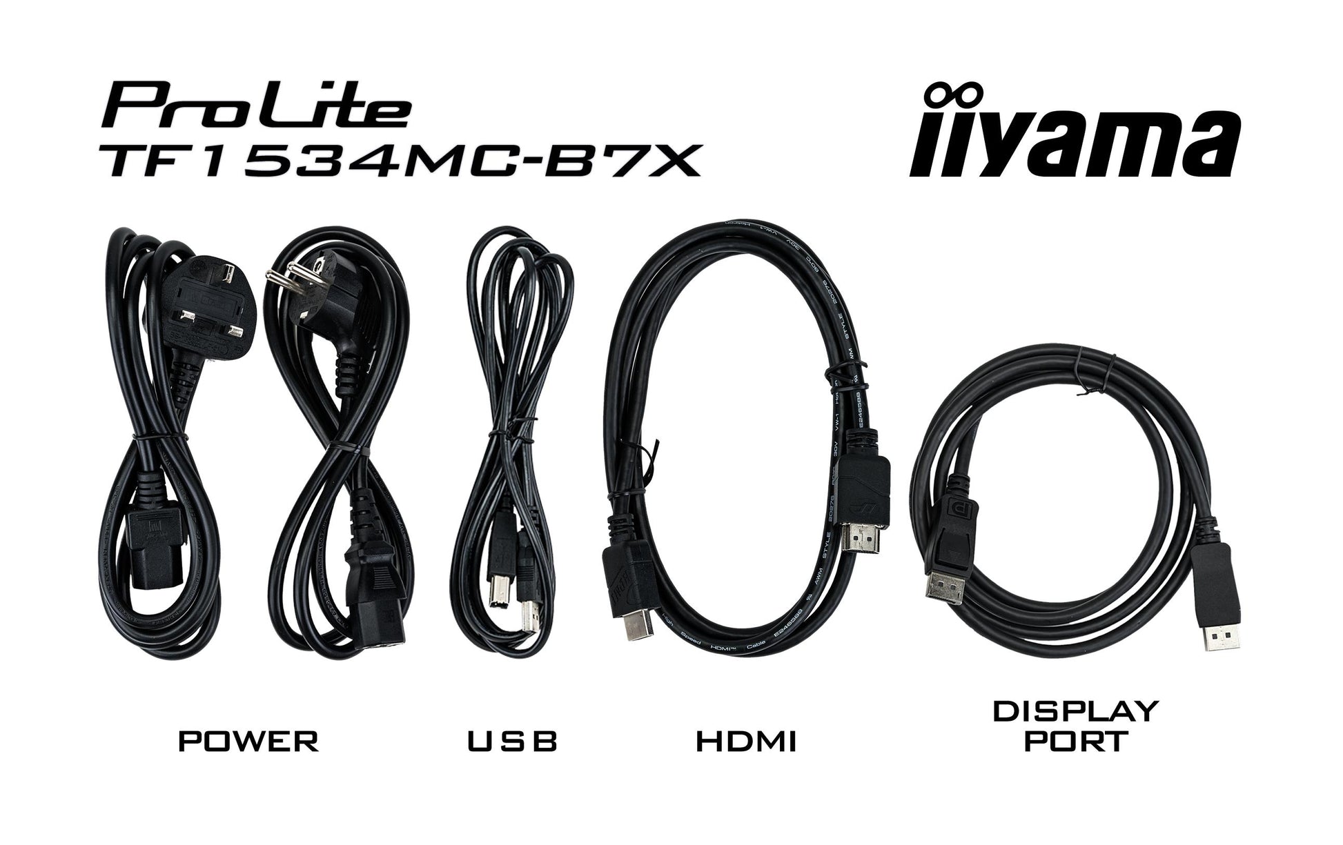 iiyama TF1534MC-B7X – Monitor, 15", 1024 × 768 (XGA), TN, Touch, 60 Hz, 370 cd/m², VESA 100 × 100, Schwarz