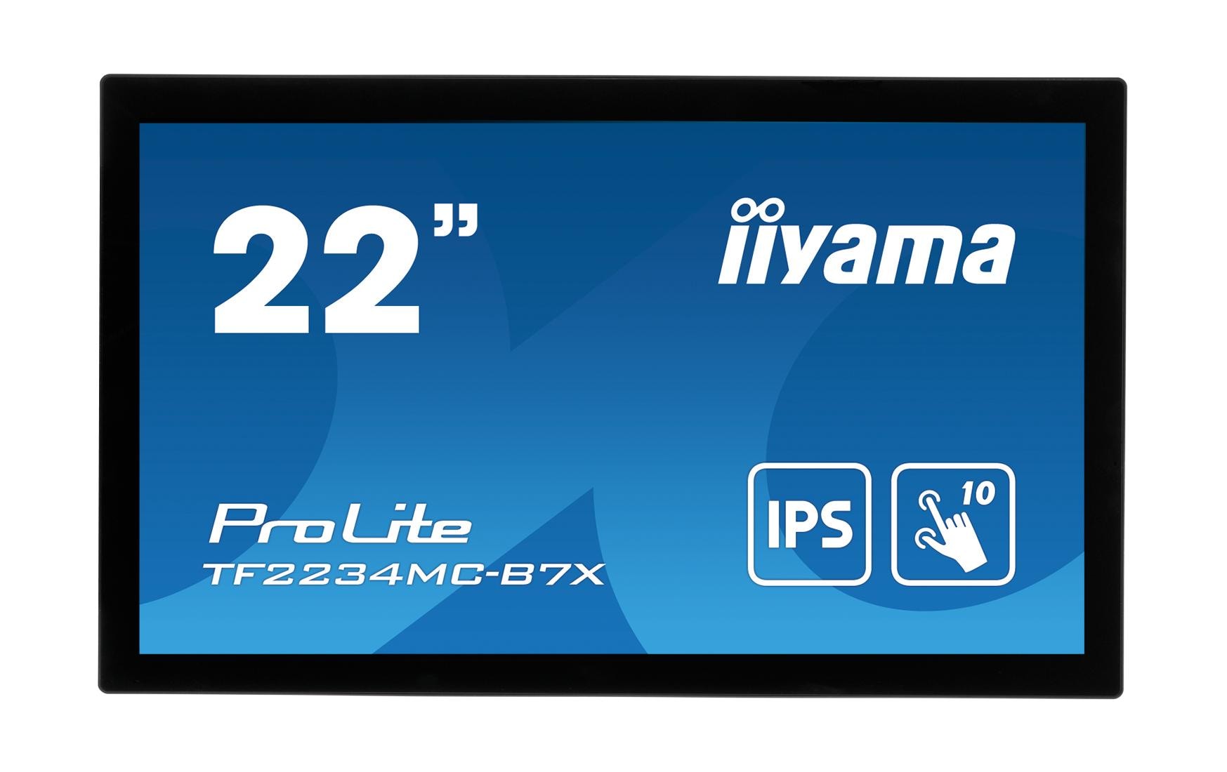 iiyama ProLite TF2234MC-B7X – Touch-Monitor 21,5" – 1920 × 1080 (Full HD), IPS, PCAP 10-Punkt, HDMI/DP/VGA