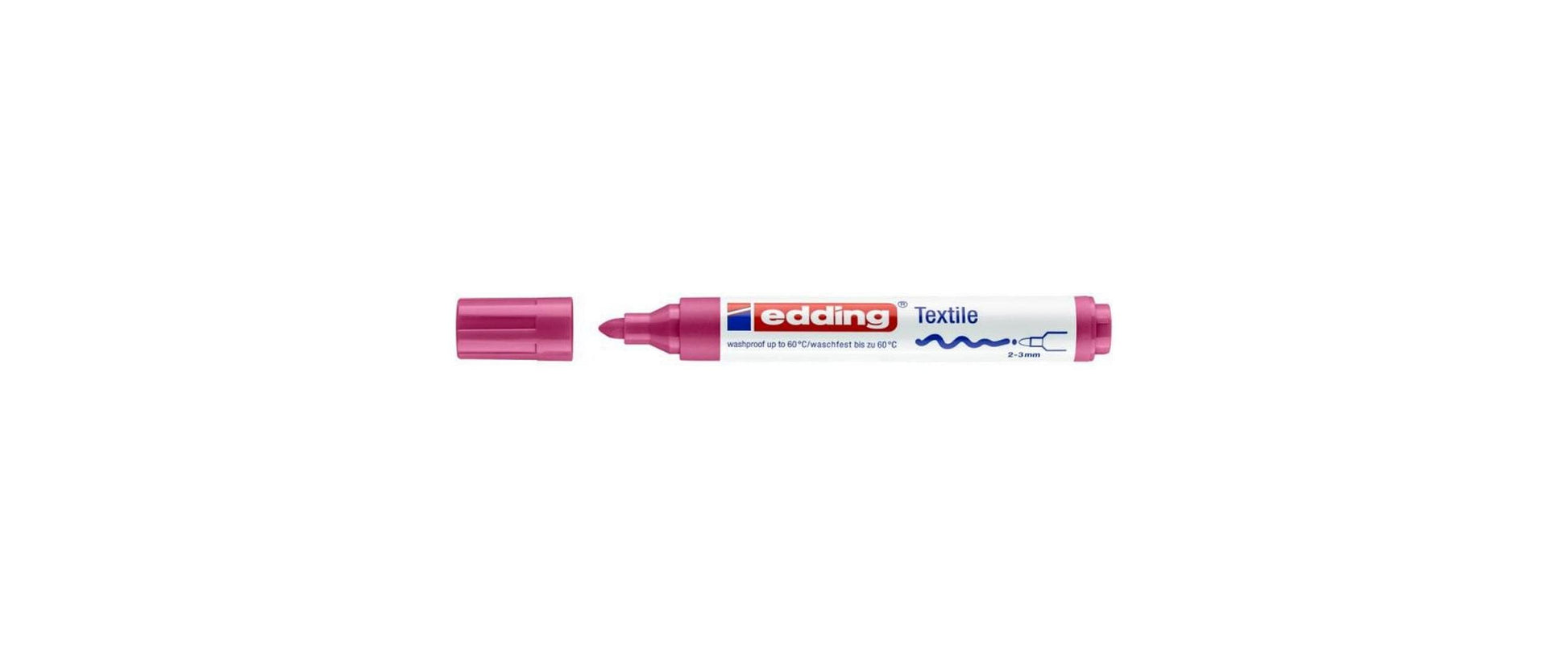 Edding 4500 Textilmarker – Rundspitze 2–3 mm – Karminrot – für Baumwolle, Leinen und Mischgewebe