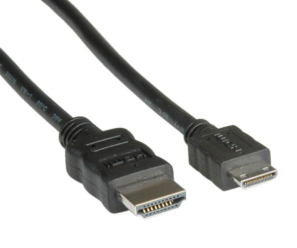 VALUE Mini HDMI auf HDMI Kabel HDMI 1.4 4K 30 Hz – 2 m – ARC, Ethernet