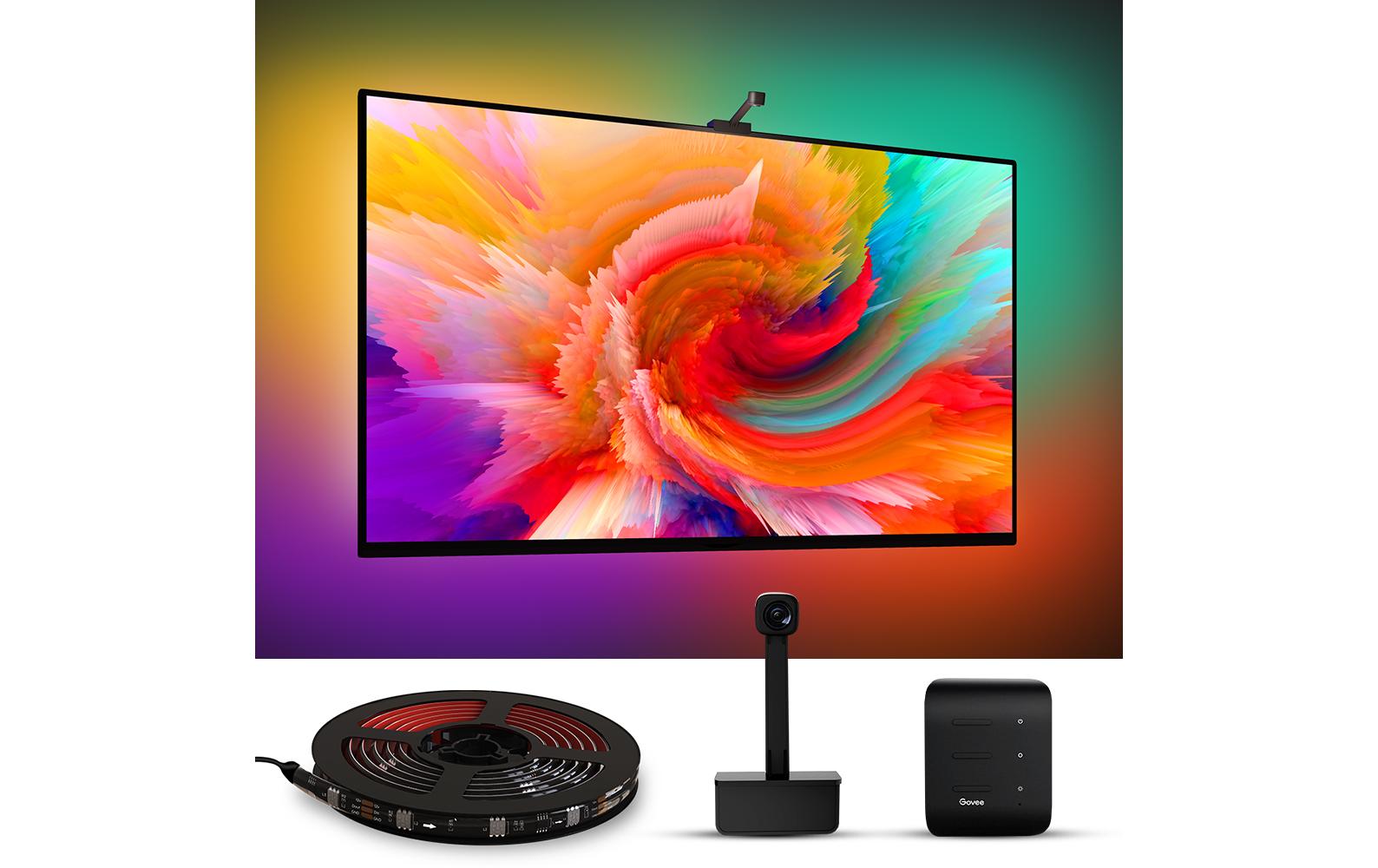 Govee DreamView T1 TV-Backlight-Set – RGBIC, Wi‑Fi + Bluetooth – für 75–85" TVs – Schwarz