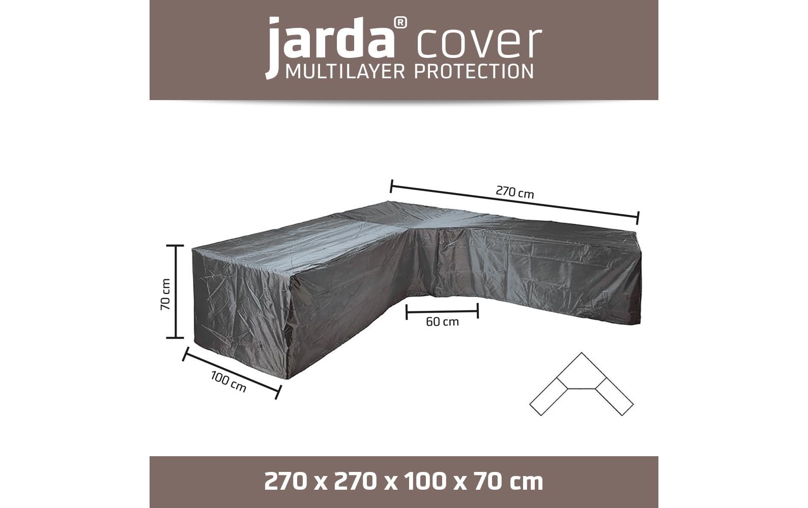 Jarda 5848 Schutzhülle Lounge (L-Form) – Ripstop-Polyester – Anthrazit – für L-Sofa bis 2700 × 1000 × 700 mm