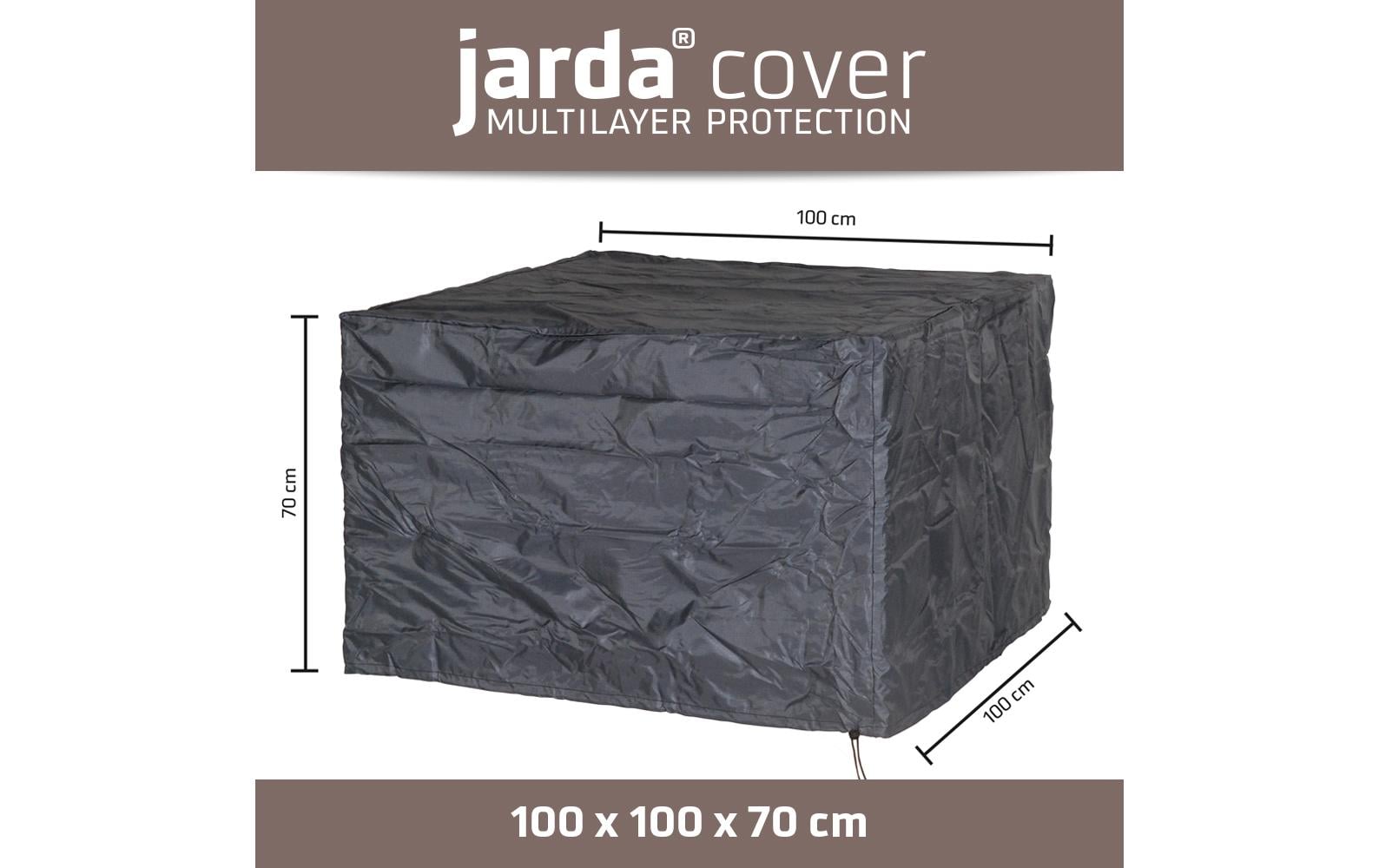 Jarda Schutzhülle – rechteckig 100 cm × 100 cm × 70 cm, dunkelgrau, Ripstop-Polyester, wetterfest, für Lounge
