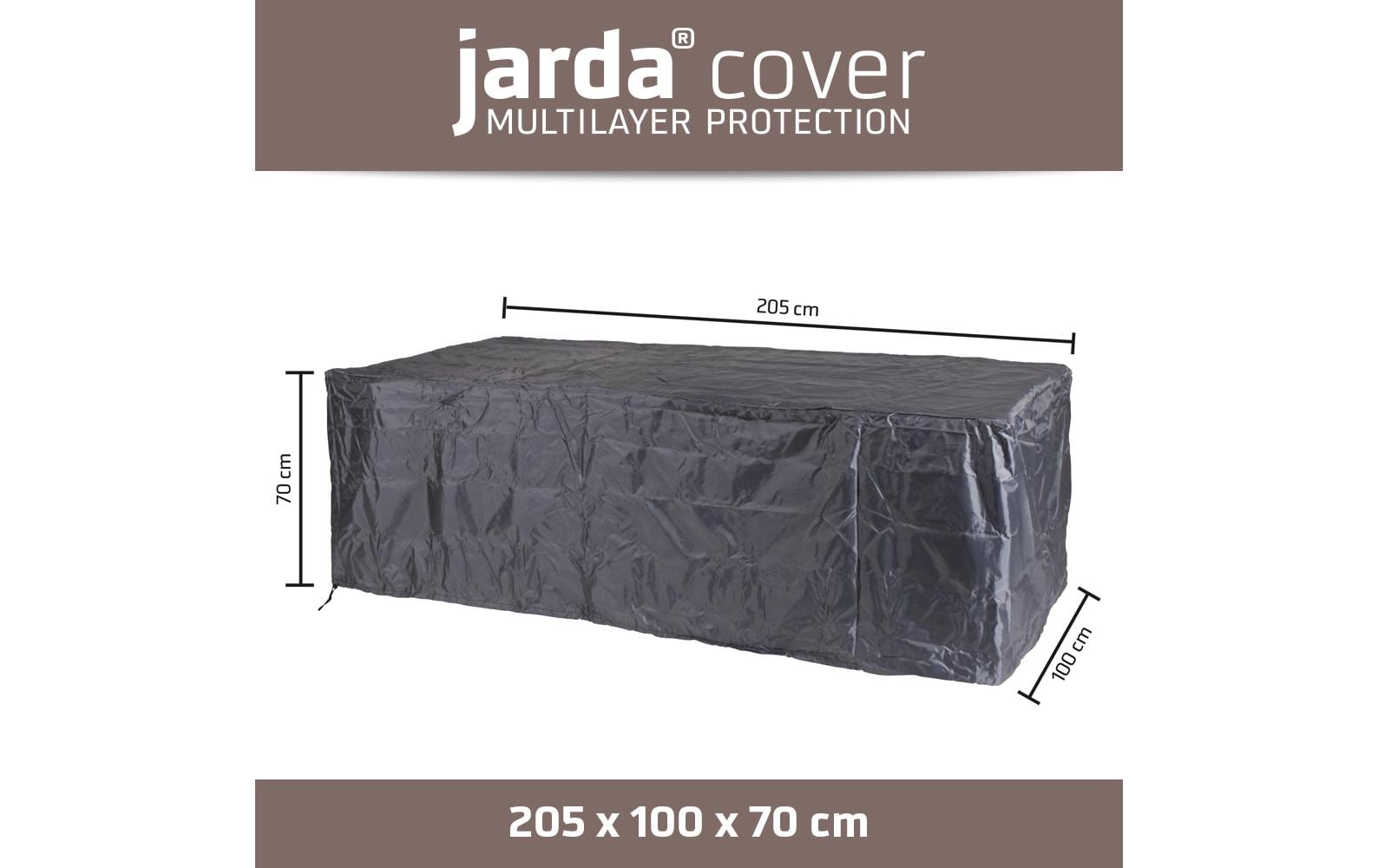 Jarda Rechteckige Terrassensofaabdeckung 205 × 100 × 70 cm, Anthrazit, Polyester, Wetterfest, für Loungebank