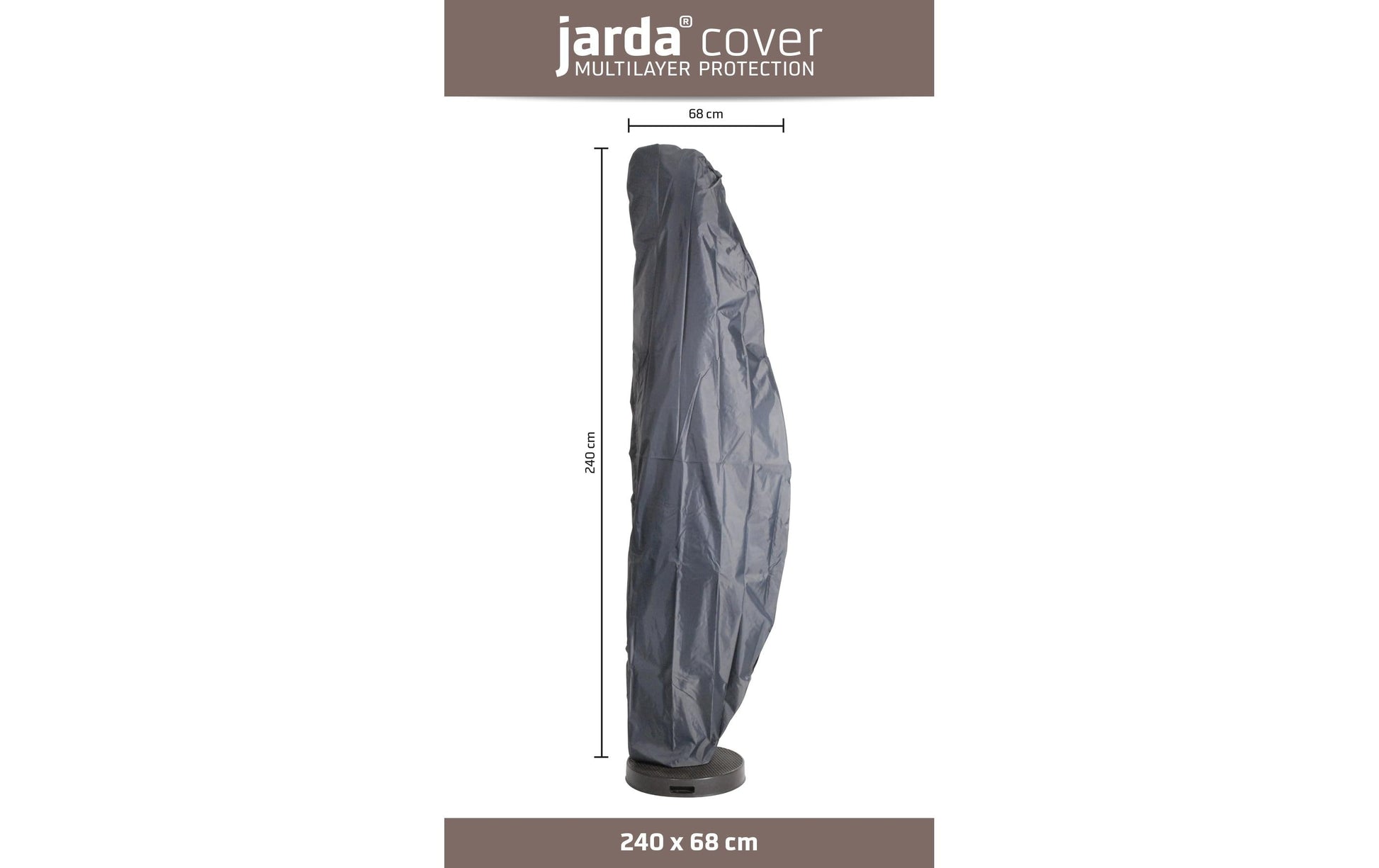 Jarda Schutzhülle für Sonnenschirm Ø 680 × H 2400 mm – Ripstop-Polyester – Anthrazit – wasserfest