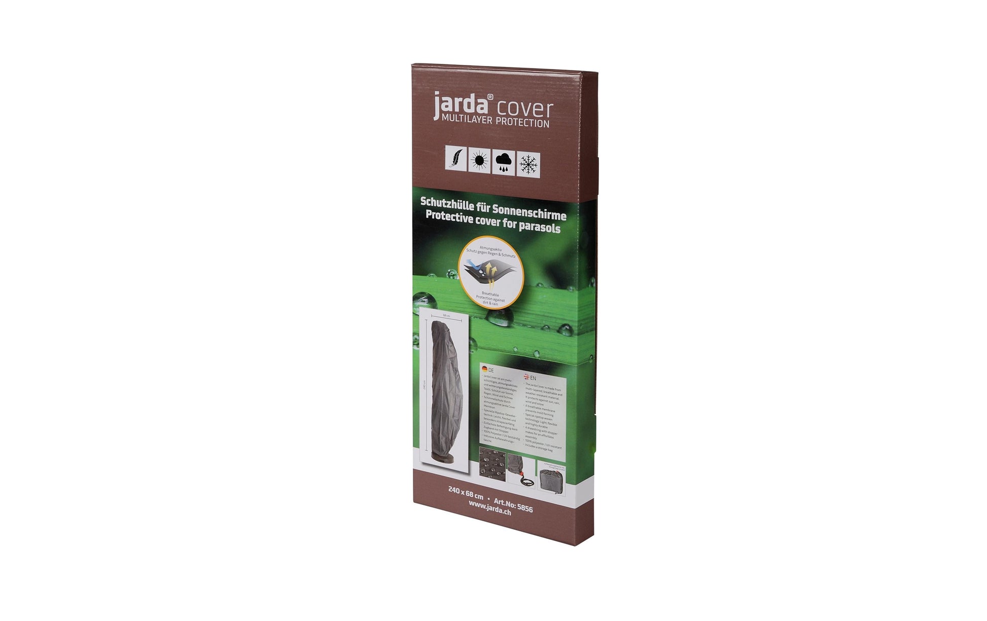 Jarda Schutzhülle für Sonnenschirm Ø 680 × H 2400 mm – Ripstop-Polyester – Anthrazit – wasserfest