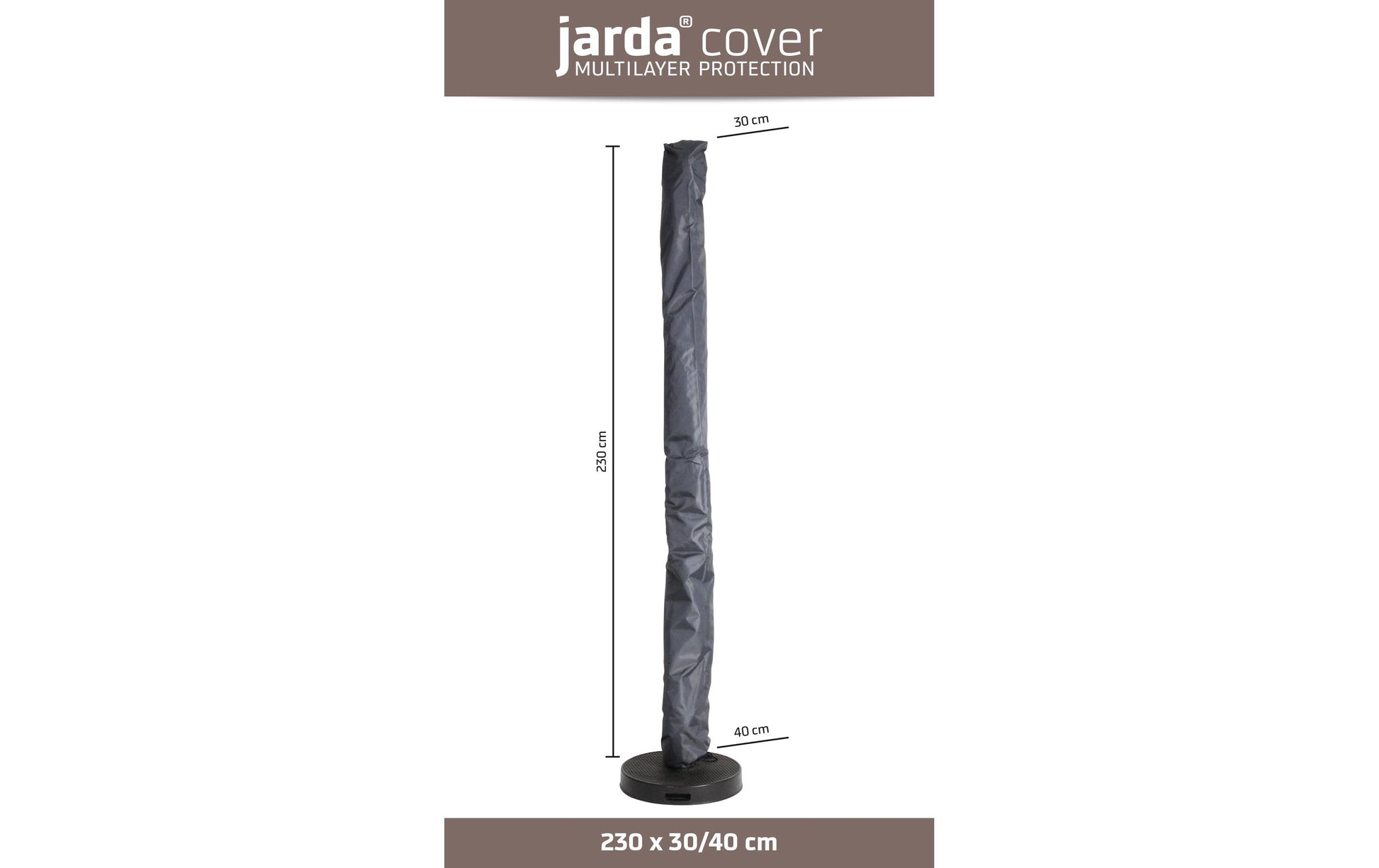 Jarda Schutzhülle – Höhe 230 cm, Durchmesser 40 cm, Anthrazit, Ripstop-Polyester