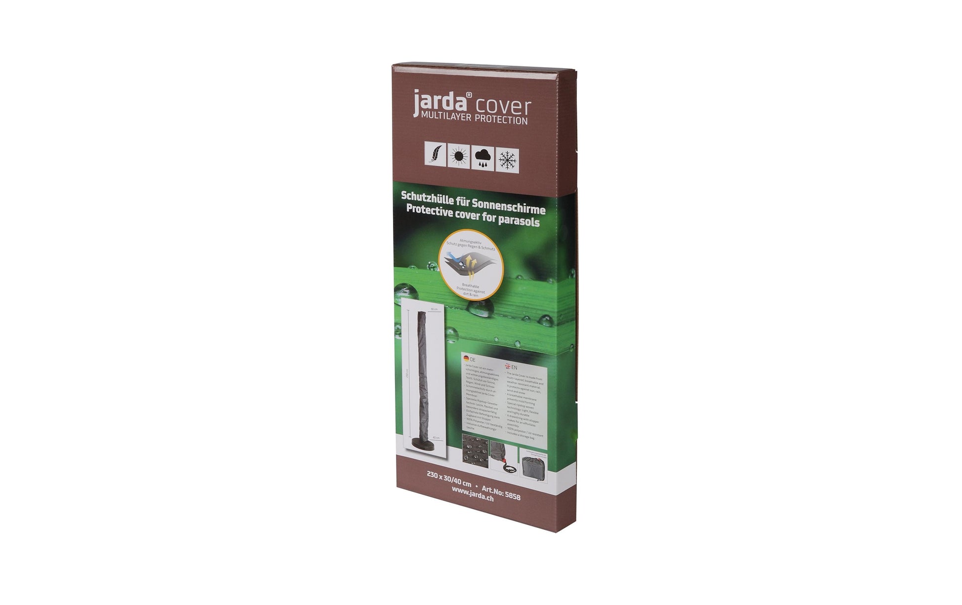 Jarda Schutzhülle – Höhe 230 cm, Durchmesser 40 cm, Anthrazit, Ripstop-Polyester