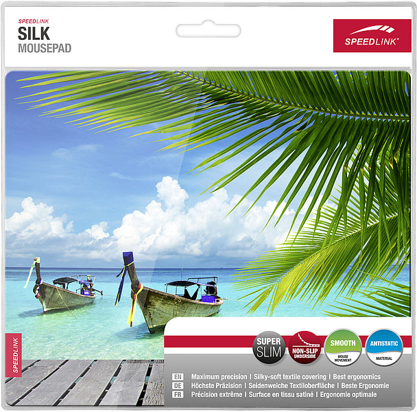 SPEEDLINK SL-6242-PARADISE – Mauspad – 230 × 190 mm, Tuch, Mehrfarbig, Anti-Rutsch-Basis