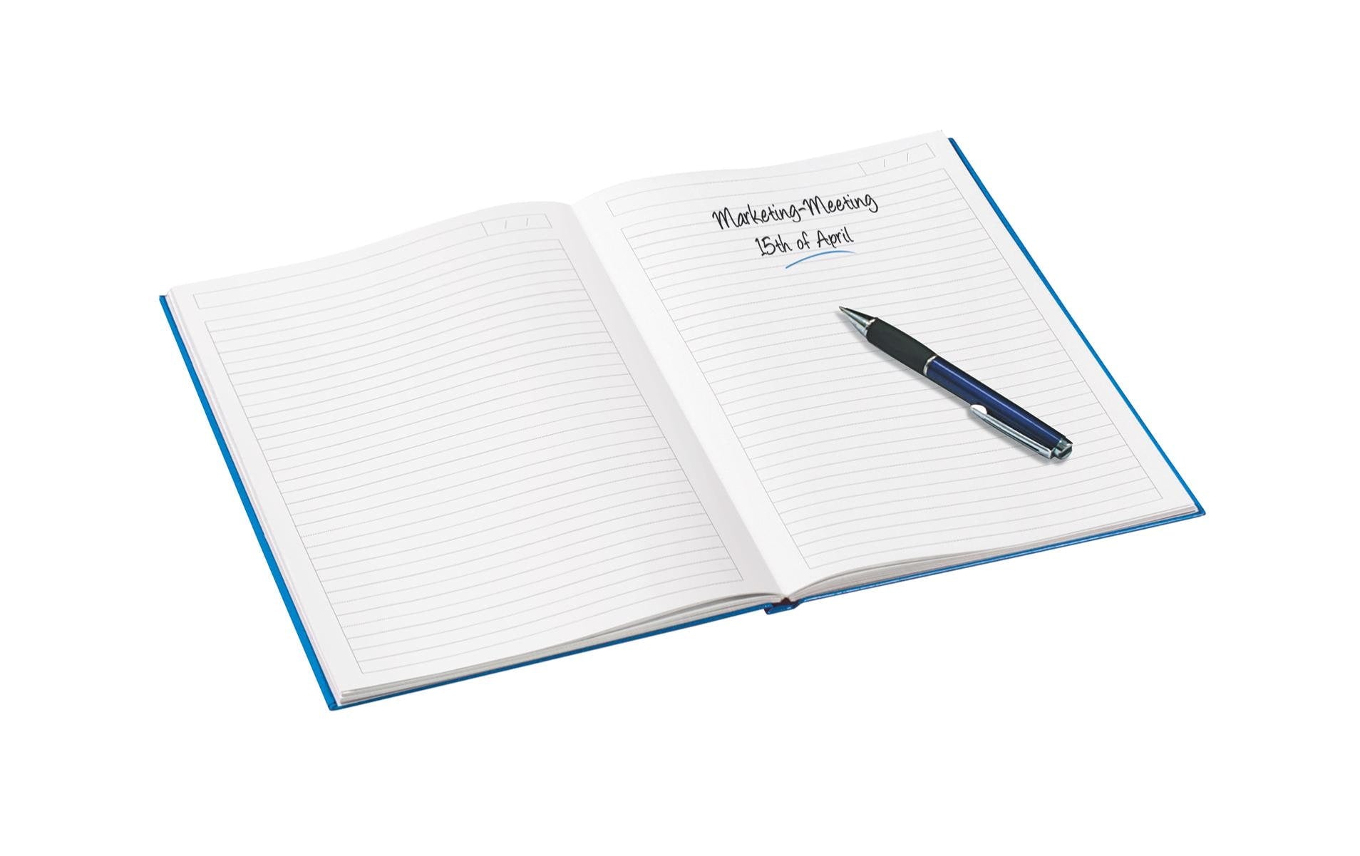 Leitz Notizbuch A4, kariert, Fadenheftung, 160 Seiten, 90 g/m² – schwarz