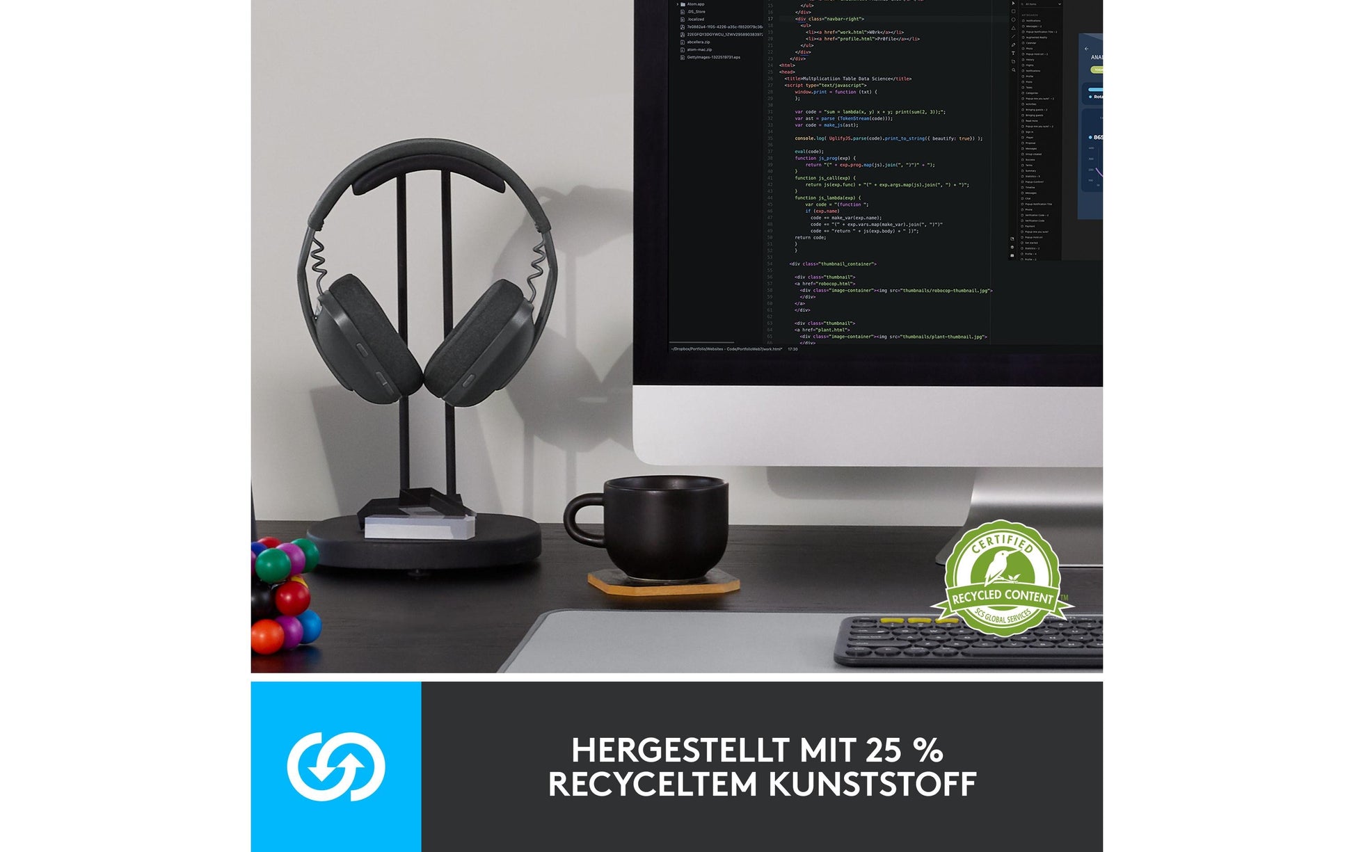 Logitech ZONE VIBE 100 – Kopfhörer – Graphit