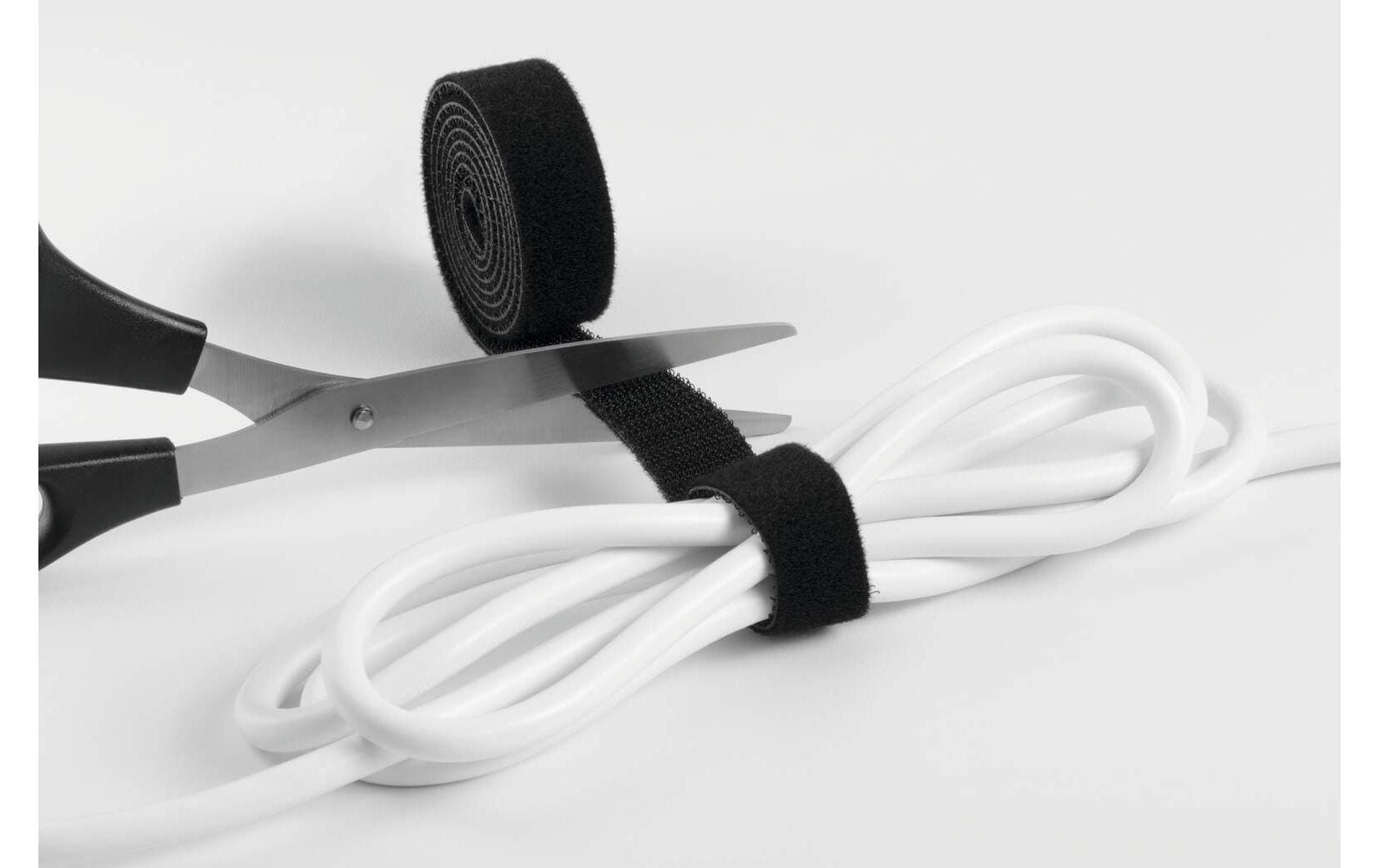 Durable Cavoline Klett-Kabelbinder – 2 mm × 1,00 m, Kunststoff, Schwarz, zuschneidbar, recyclingfähig