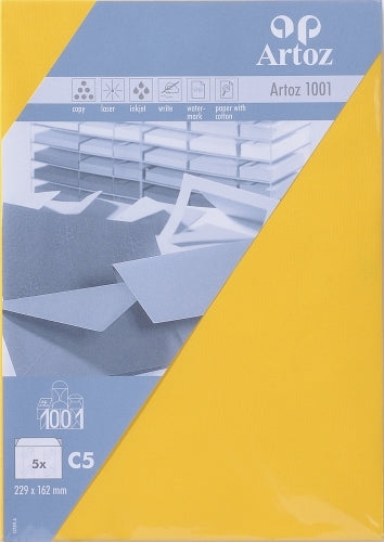 Artoz Couvert C5, ohne Fenster, gelb, 100 g/m²