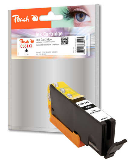 Peach CLI-551 Foto-Schwarz Tintenpatrone (Kompatibel) – 13 ml – für Canon iP7250, MG5450/MG6350, MX925