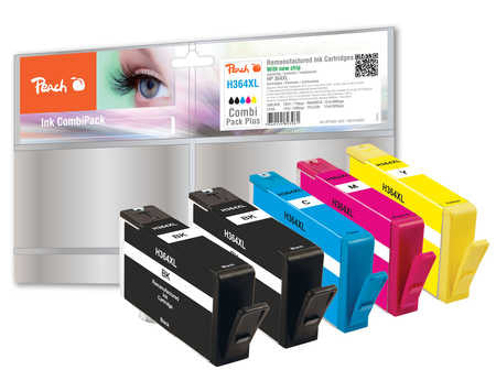 Peach Tintenpatronen-Multipack 364XL, CMYK, 5er-Pack, kompatibel – für HP DeskJet 3070 und andere