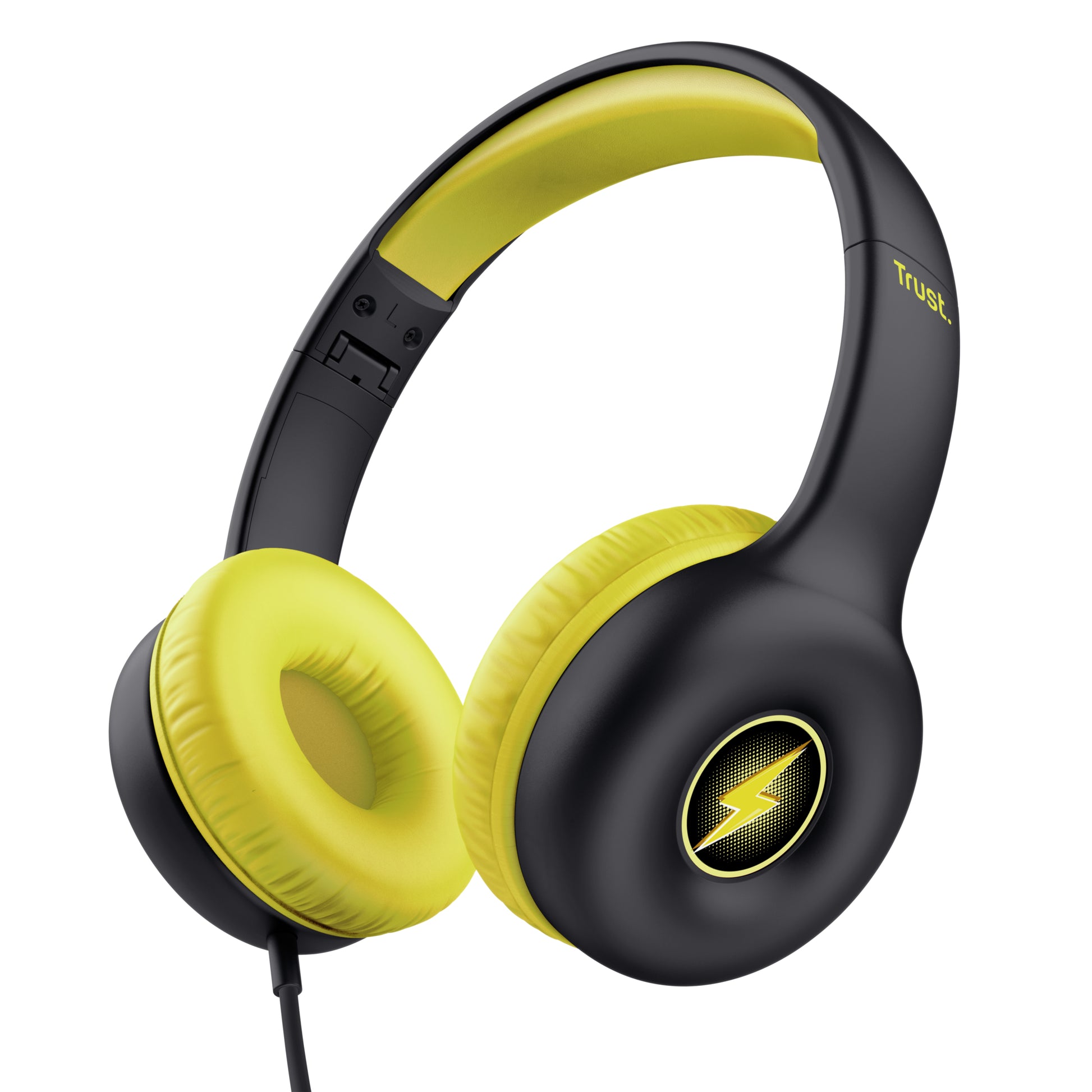 Trust Nouna Kinderkopfhörer – On-Ear, Stereo, Kabel, 3,5 mm Klinke, Schwarz/Gelb