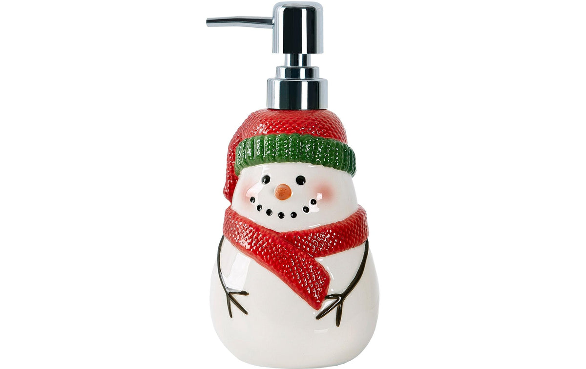 Diaqua Schneemann Seifenspender – Keramik, mehrfarbig (grün, rot, weiss), 400 ml