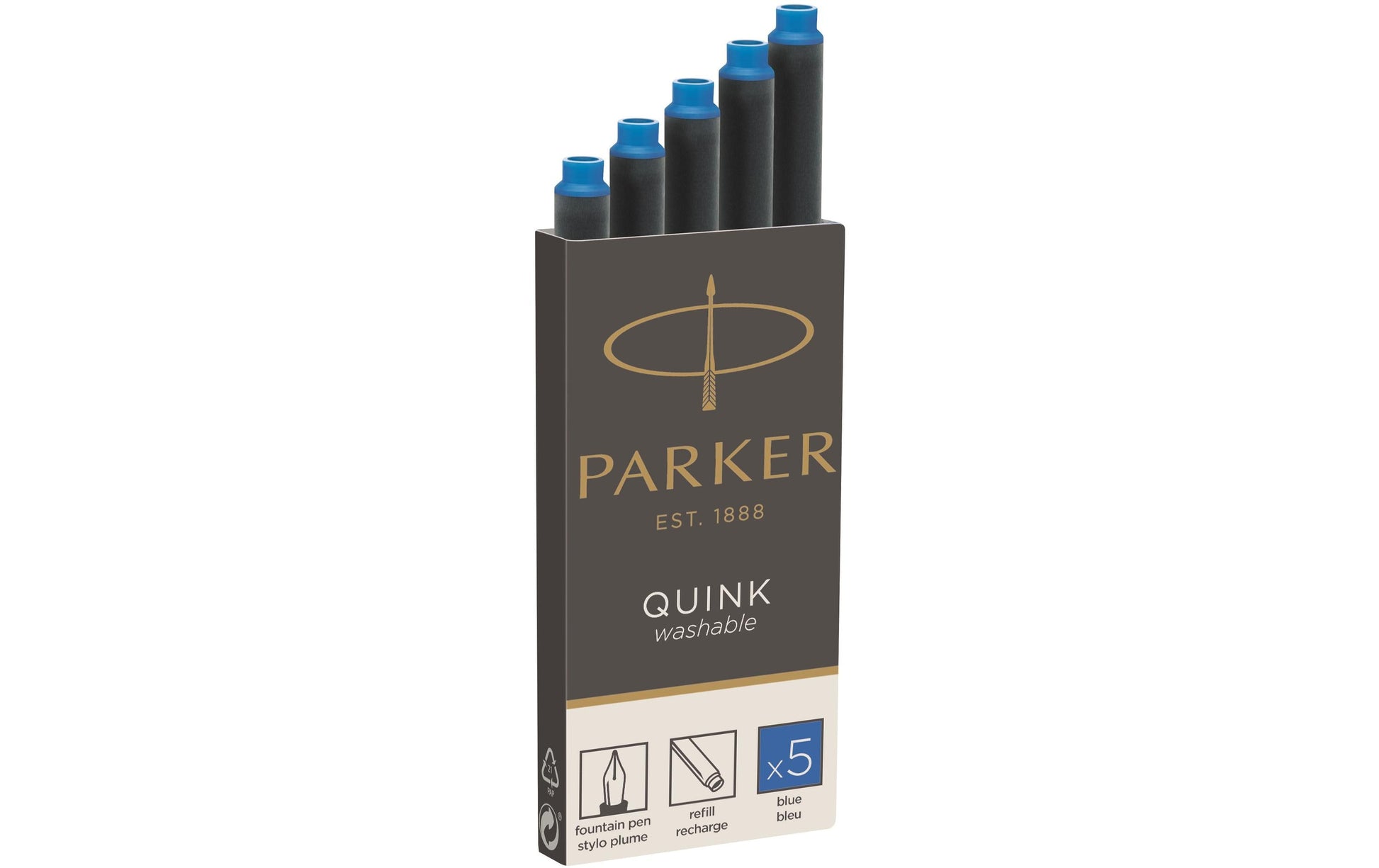 Parker Tintenpatronen Quink – königsblau, 5 Stk.