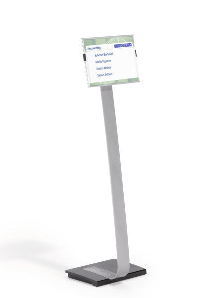 Durable Bodenständer Info Sign – für A4, transparent, Acryl/Aluminium
