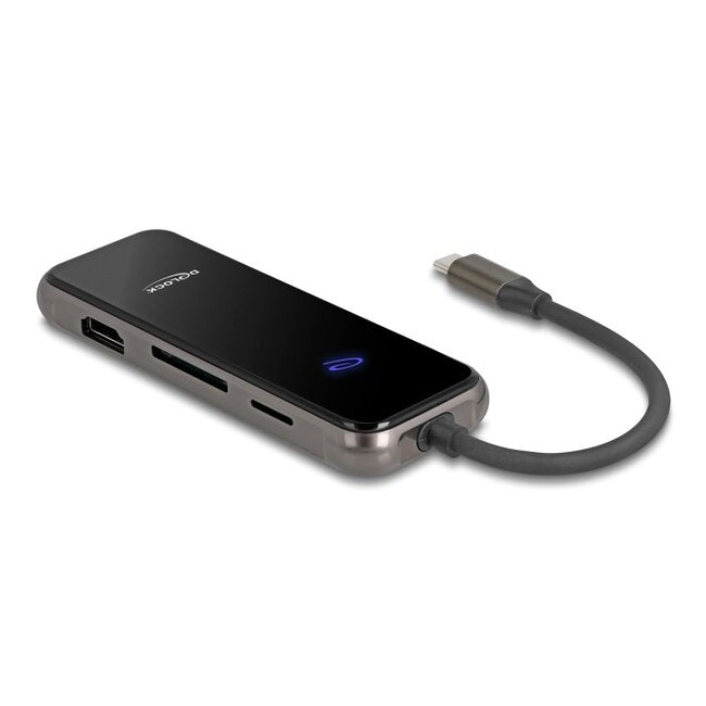 DeLOCK 92001 Dockingstation – USB-C, 1× HDMI, 3× USB-A, 1× USB-C, 85 W PD, SD/microSD, für Windows/Mac/ChromeOS
