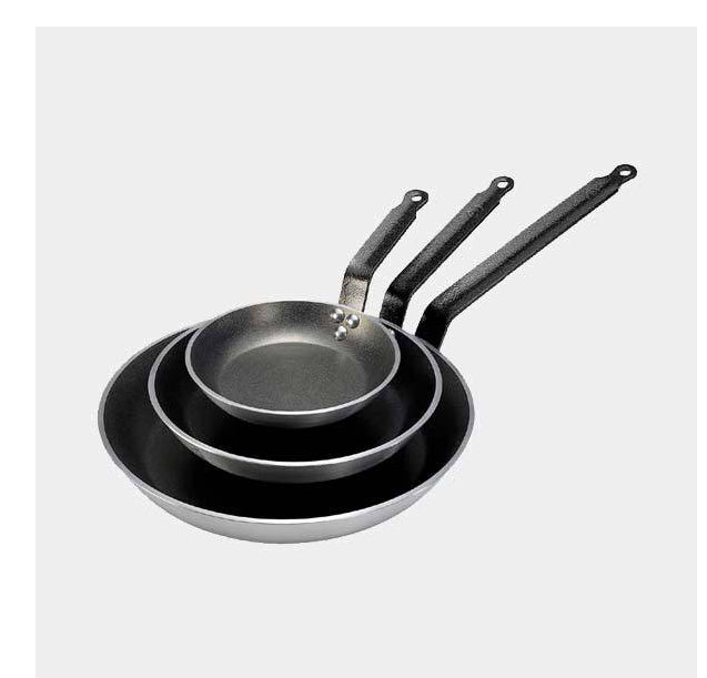 de Buyer Fonduepfanne Choc Resto – Ø 24 cm, Aluminium, Teflonbeschichtung, für Induktion, Schwarz