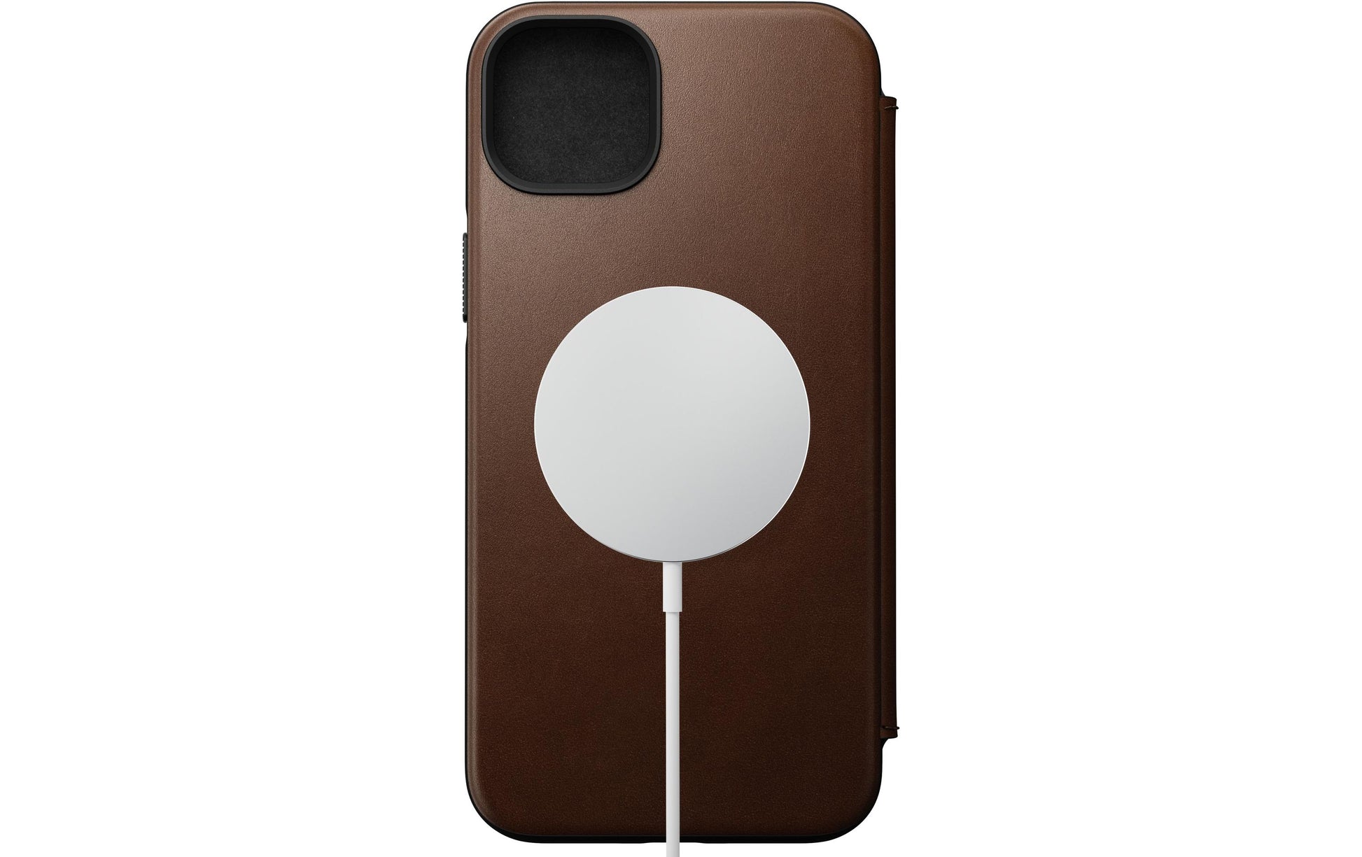 Nomad Moderne Wallethülle – für Apple iPhone 14 Plus, 3 Kartenfächer, Leder, Rost