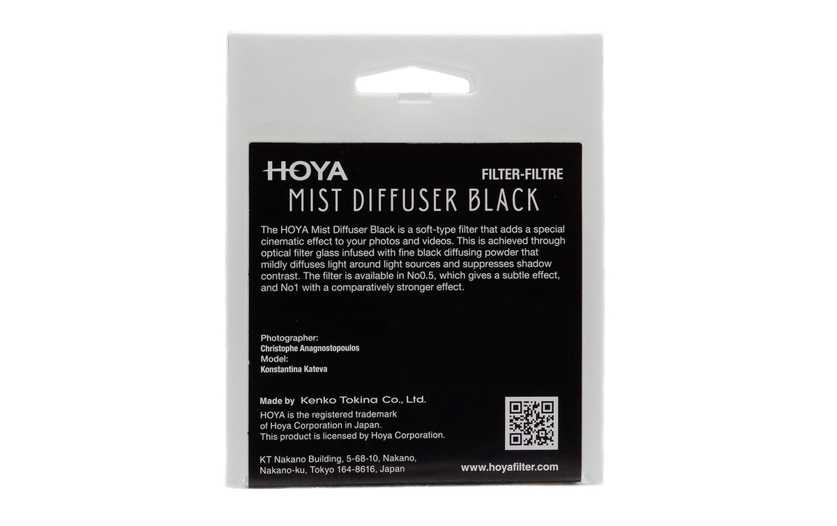 Hoya Mist Diffuser No1 Diffusionsfilter 72 mm – Aluminium – Schwarz – für 72 mm