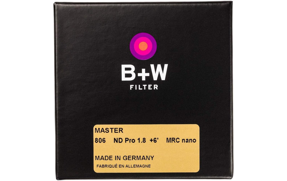 B+W 806 MASTER Graufilter ND 1,8 – 72 mm, 6 Blendenstufen, MRC (7-lagig) – 1er-Pack