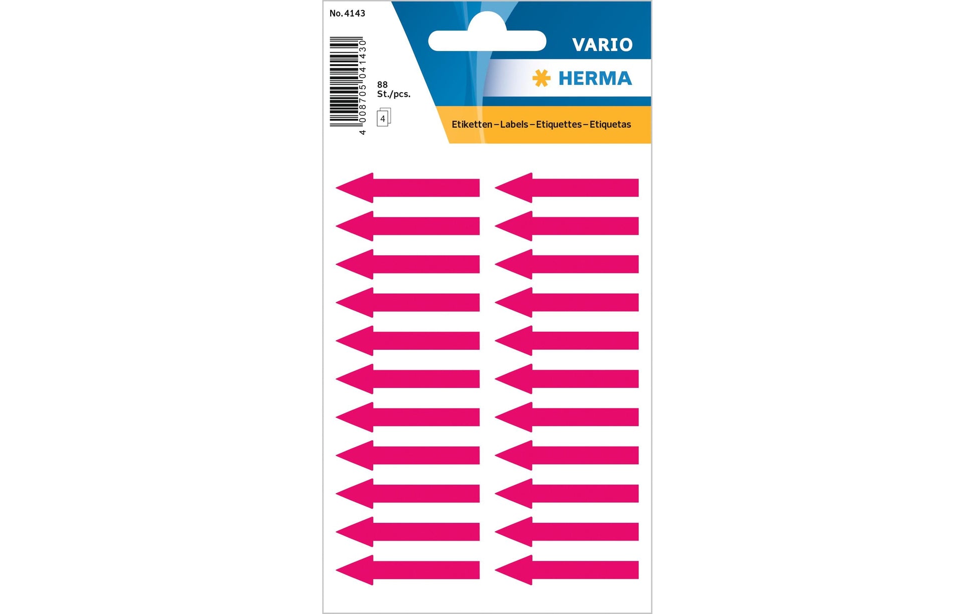 HERMA Vario Schuletiketten – Motiv Pfeile, 38×7 mm, 88 Stk, 4 Bogen