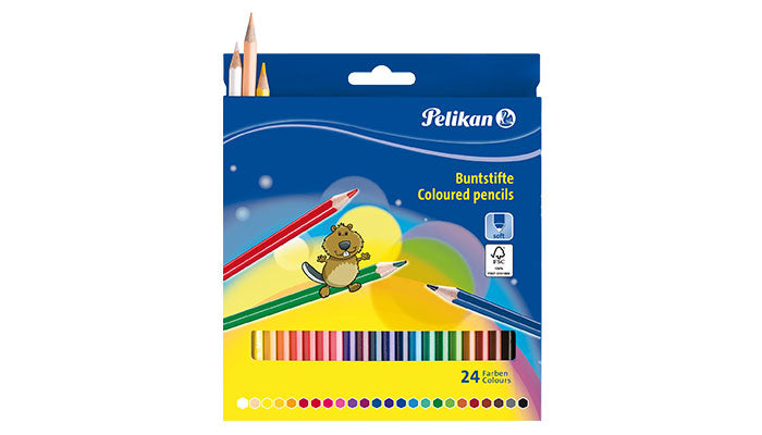 Pelikan Buntstifte – Sechskant, Minen-Ø 3,0 mm, 24 Farben