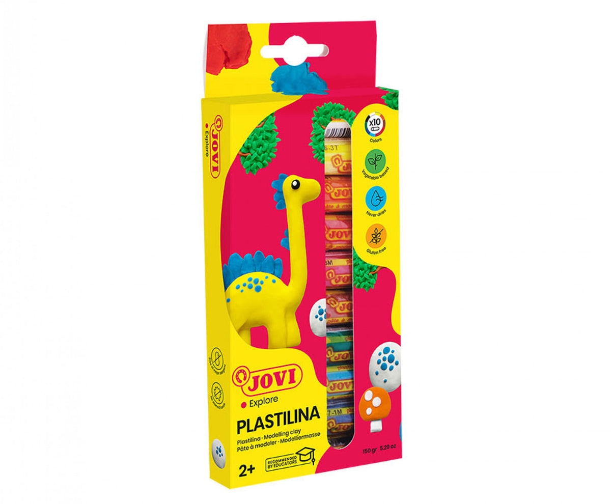 Jovi Knete (weichbleibend), Plastilina, Mehrfarbig, 10 Stk.