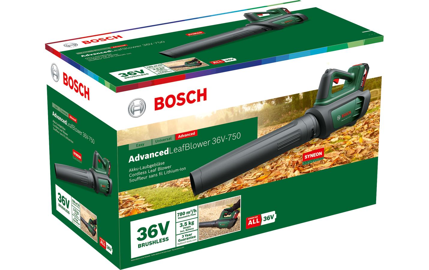 Bosch AdvancedLeafBlower 36V-750 Laubbläser – 36 V – 1×2,0 Ah & Ladegerät – POWER FOR ALL