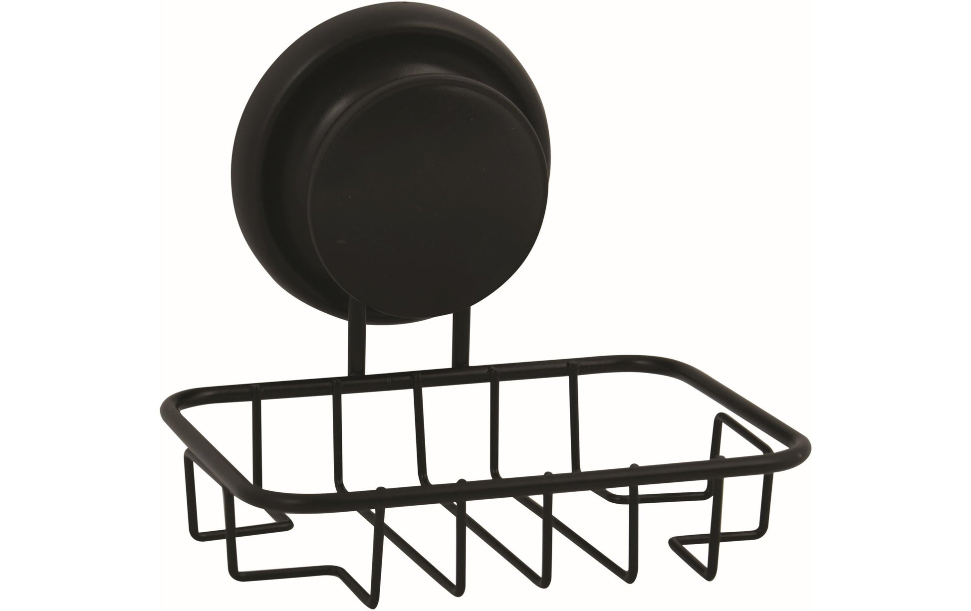 MSV Seifenhalter (Wand) – Stahl, Saugnapf, 12×11×10,2 cm, Schwarz