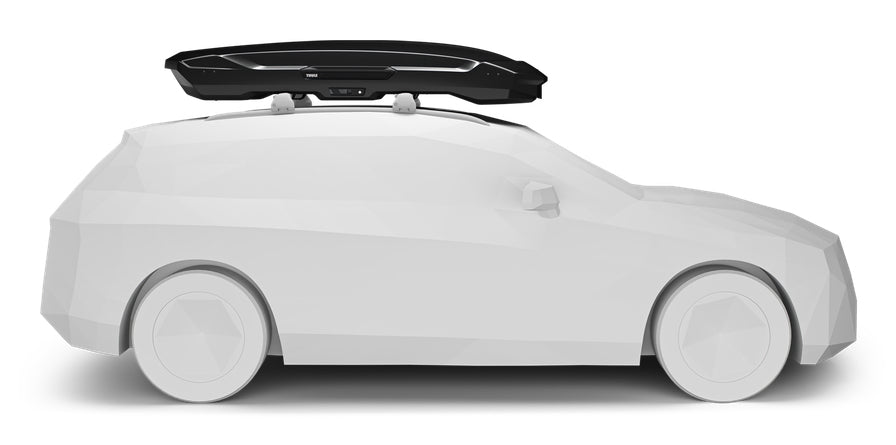 Thule Dachbox Motion 3 XXL Low – bis 75 kg, 450 l, 232 × 92 × 37 cm – schwarz glänzend