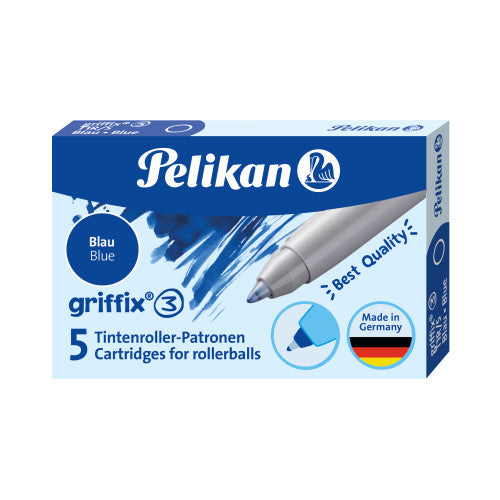 Pelikan Griffix T1R Füllhalter-Patrone – Blau, für Griffix-Tintenschreiber, 5er-Pack