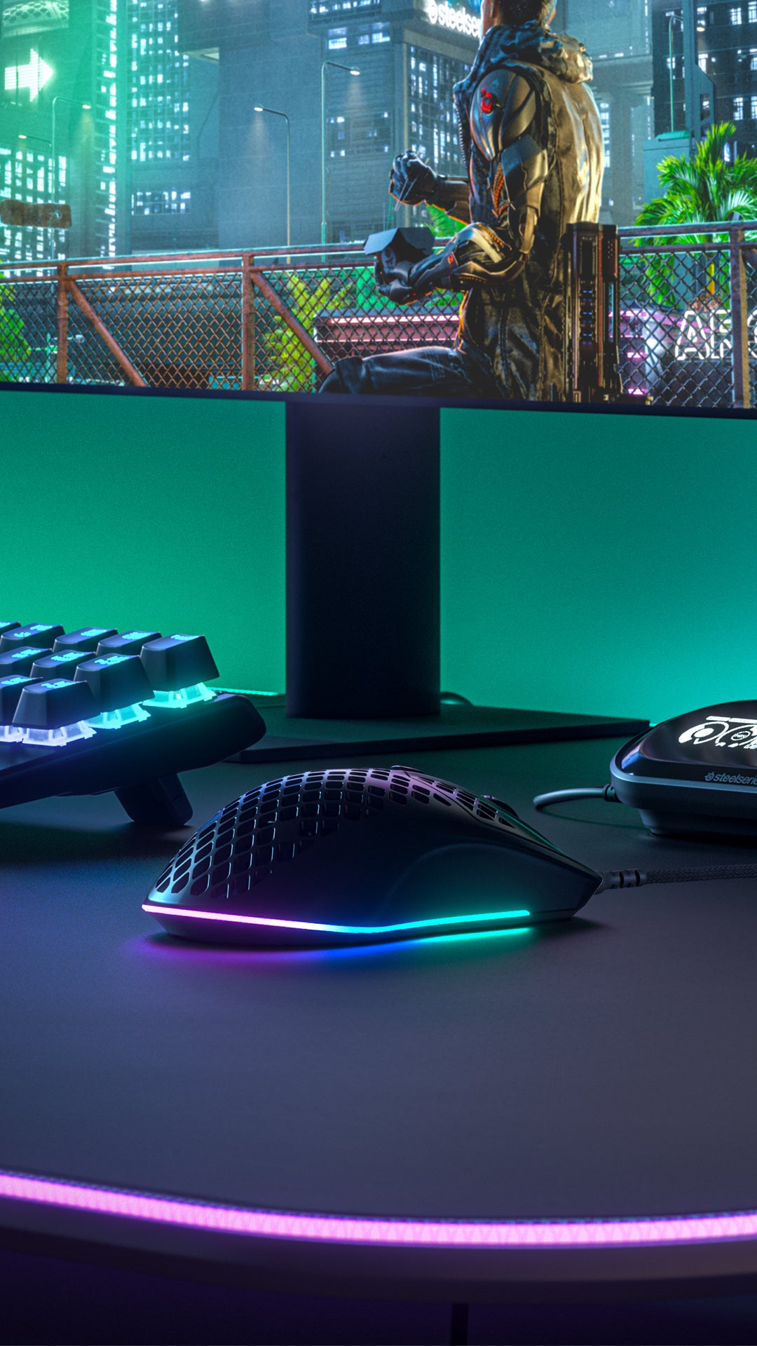 SteelSeries Aerox 3 – Gaming-Maus – Kabelgebunden (USB-C), 8500 DPI, RGB-Beleuchtung, rechts, Schwarz