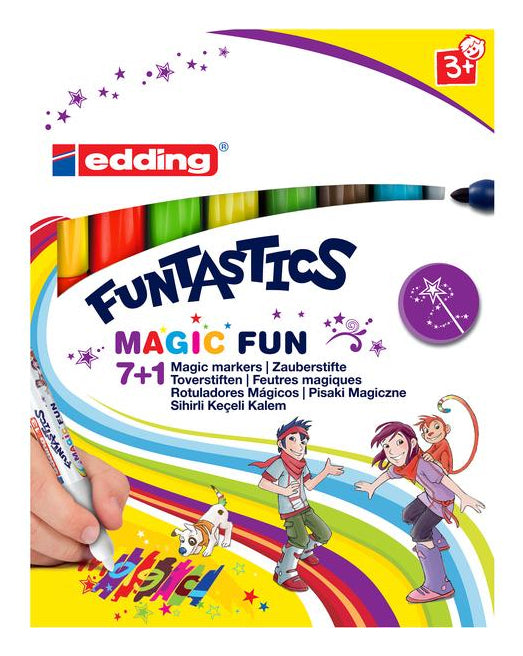Edding Funtastics 13 Filzstifte – Pinselspitze, 8 mm, wasserbasiert, 8 Farben