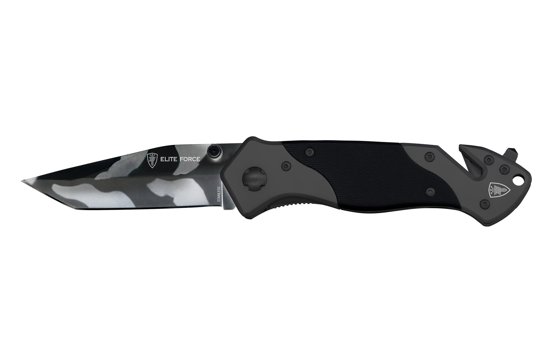 Walther Elite Force EF102 – Klappmesser 83 mm, Liner-Lock, Glasbrecher, Seil- & Gurtschneider, Schwarz