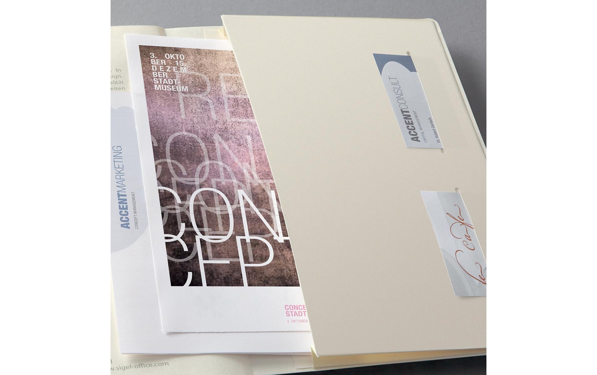 Sigel Notizbuch Conceptum, 213 × 295 mm, liniert, Fadenheftung, 194 Seiten, 80 g/m² – schwarz