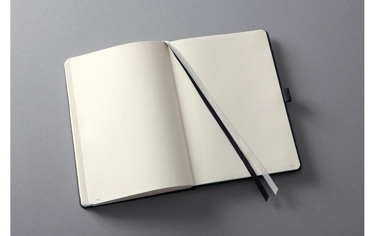 Sigel Notizbuch, 148 × 213 mm, blanko, Fadenheftung, 194 Seiten, 80 g/m² – schwarz