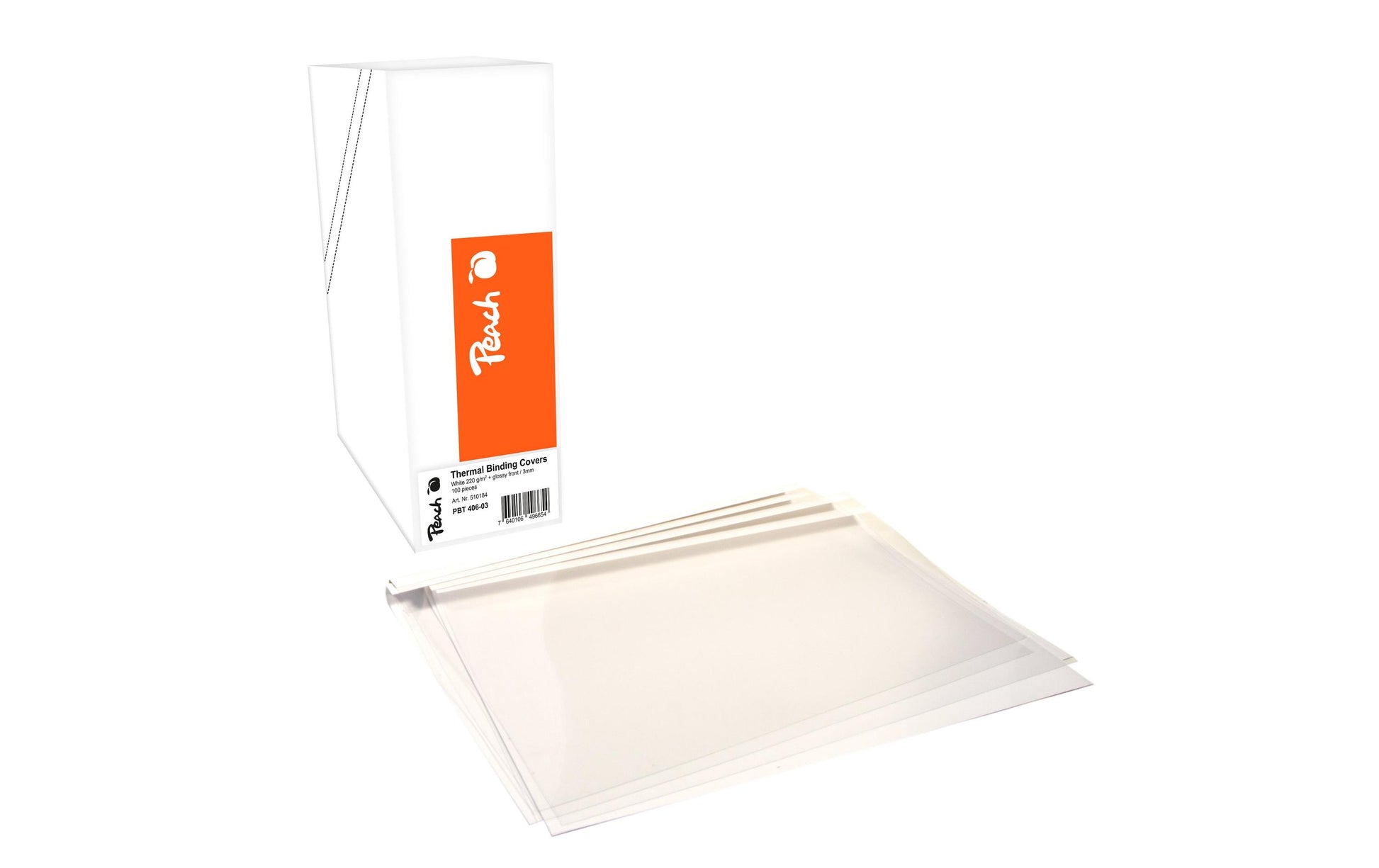 Peach Thermobindemappe – A4 – Rücken 1,5 mm – bis 15 Blatt, Weiss – 100 Stk.