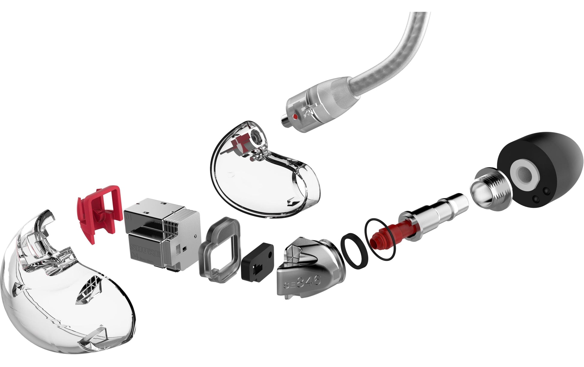 Shure SE846 Gen. 2 – In-Ear Kopfhörer – 3,5 mm, Inline-Fernbedienung mit Mikrofon – Transparent